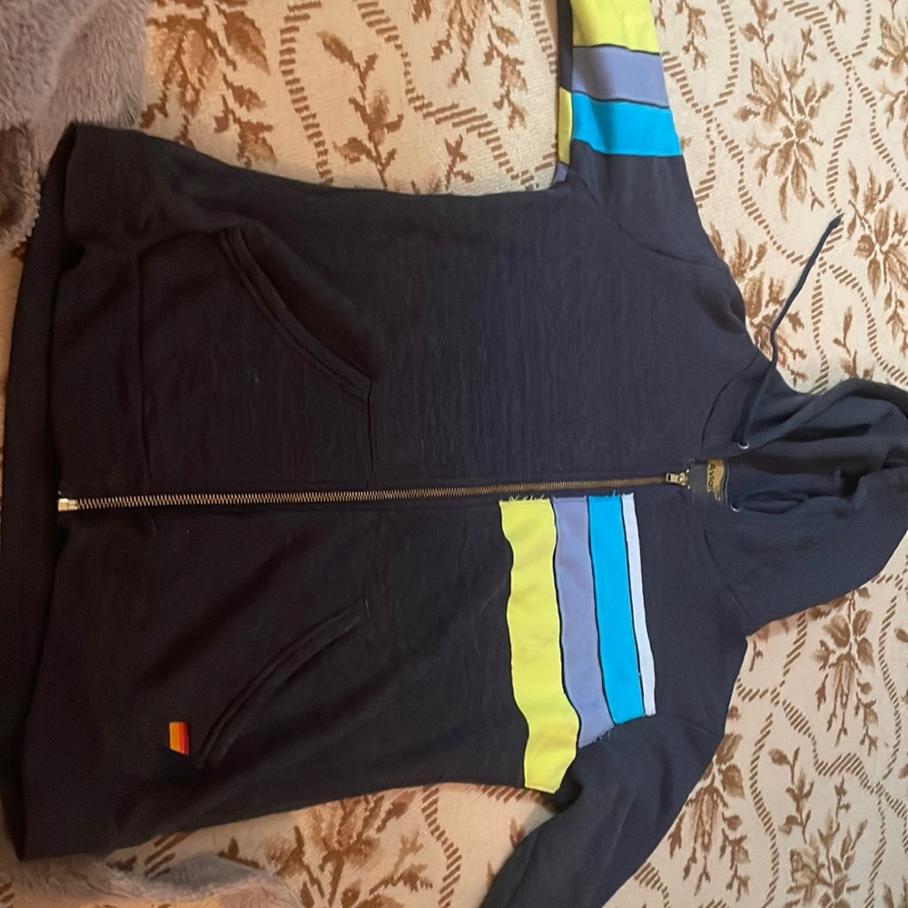 Aviator Nation Zip up navy sweatshirt